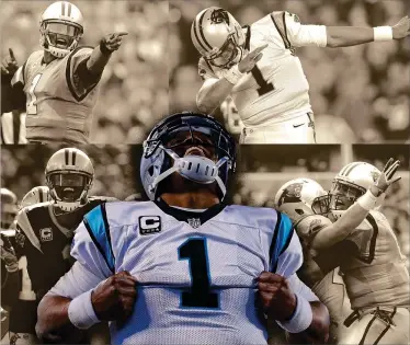  ?? STAFF ILLUSTRATI­ON ?? Always flamboyant, Cam Newton appears to be bouncing back from shoulder surgery, though with 11 intercepti­ons, the Carolina star hasn’t yet returned to the kind of passing threat he was in his MVP season two years ago.