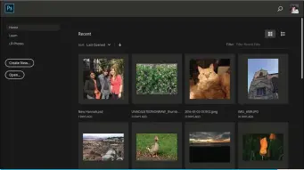  ??  ?? Adobe has fashioned the home screen into a centralize­d resource for recent shots, tutorials, and your Lightroom catalogue that you can access at any time via a new Home icon in the Options bar