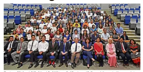  ??  ?? (Front row, fifth from left) Prof Heard, Prof Wilkinson, Prof Pua, Lee and Dr Sim mark the event with a group photo with the staff, students and families.