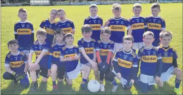  ?? ?? The U9s following their football match in Killavulle­n on Saturday, April 9th.