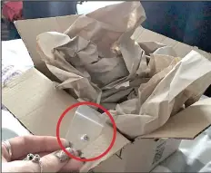  ??  ?? Wasteful: One customer was sent a bead in this package