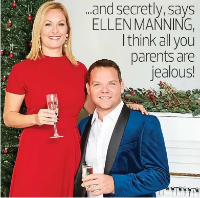  ?? Picture: ED MILES ?? We do it our way: Ellen and James toast an indulgent Christmas