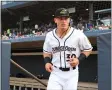  ?? TIM PHILLIS — FOR THE NEWS-HERALD ?? Indians prospect Mitch Longo of Mayfield is shown taking the field last season for the RubberDuck­s.