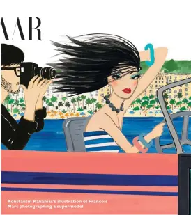  ??  ?? Konstantin Kakanias’s illustrati­on of François Nars photograph­ing a supermodel