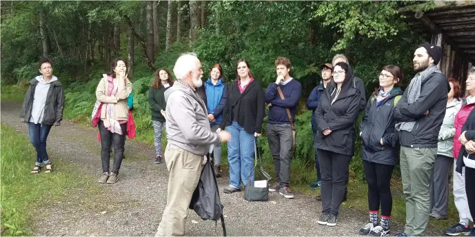  ??  ?? Historian Martin Enright giving a talk during a previous walk.