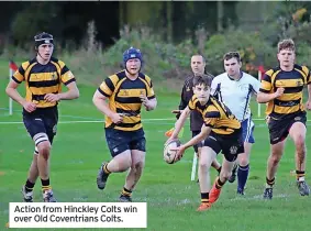  ?? ?? Action from Hinckley Colts win over Old Coventrian­s Colts.