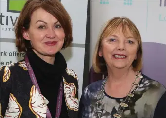  ??  ?? Right: Top; Nicola Connolly Byrne, I Am Positive Mindset, Jane Kerr, Me Time Training and Evita McCloskey, West End Salon at the Network Ireland Louth February Event, Member Spotlight and discussion on Business Woman of the Year Awards at Creative Spark, Dundalk. Right: Joanne Lavelle, Lavelle Estate Agents with Carmel McCarthy, Network Louth President