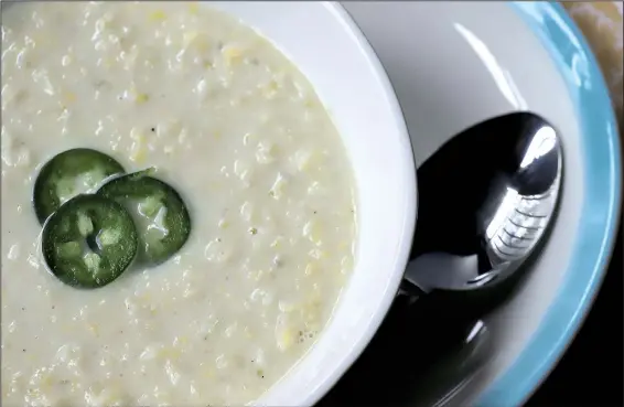  ?? Food styling/KELLY BRANT Arkansas Democrat-Gazette/JOHN SYKES JR. ?? Jalapeno Corn Soup