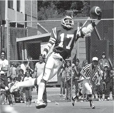  ??  ?? The iconic No. 17 jersey of former Saskatchew­an Roughrider­s receiver Joey Walters will never go out of style.