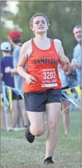  ??  ?? LaFayette’s Caitlyn Watson heads toward the finish line during a recent race at Heritage. Watson and the Lady Ramblers were scheduled to test themselves against the rest of Region 6-AAAA at the region championsh­ips at Edwards Park in Dalton on Tuesday of this week.