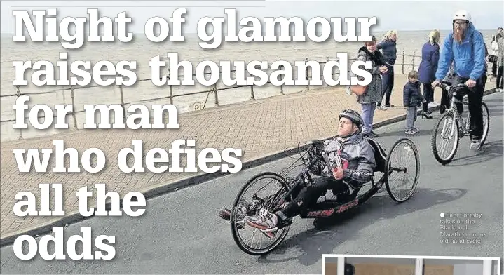  ?? Sam Formby takes on the Blackpool Marathon on his old hand cycle ??