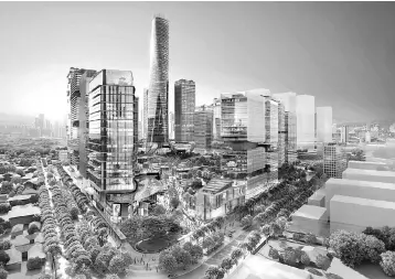  ??  ?? An artist’s impression of the TRX. With a developmen­t period of 15 years, the project will be completed in phases with phase one slated for completion in 2018/2019.