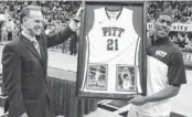  ?? CHARLES LECLAIRE,
USA TODAY SPORTS ?? Lamar Patterson, right, is one of two fifth-year players on Jamie Dixon’s Pittsburgh team. Pitt, the No. 9 seed in the South, plays Colorado today.