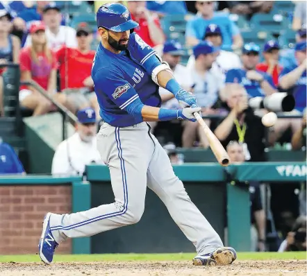  ?? — THE ASSOCIATED PRESS FILES ?? During an injury-filled 2016, Jose Bautista hit .234 with 22 home runs in 517 plate appearance­s. The outfielder did not see the market he expected when he hit free agency.