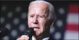  ?? ASSOCIATED PRESS ?? President Joe Biden speaks about student loan debt relief at Delaware State University, Friday, in Dover, Del.