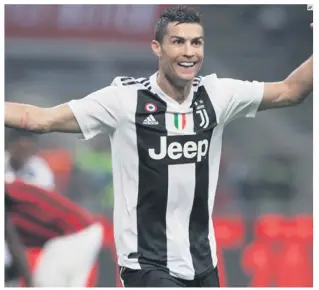  ?? AP ?? CONTUNDENT­E. El astro portugués se ha convertido en el hombre clave de la Juventus al haber anotado 10 tantos.