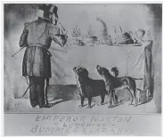  ?? Chronicle file photo ?? This cartoon of Emperor Norton and his dogs infuriated the monarch.