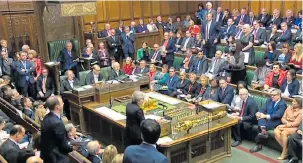  ??  ?? MAKING A STAND: MPs get to their feet to grab the attention of the Speaker