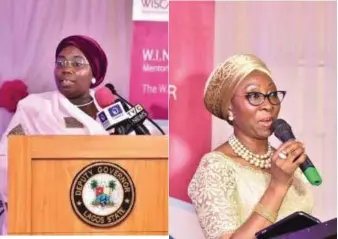  ??  ?? Deputy Governor of Lagos State, Dr. Idiat Adebule, delivering the goodwill message at the event Mrs. Amina Oyagbola, delivering her opening address