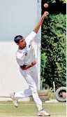  ??  ?? Spinner Lasith Embuldeniy­a captured four scalps for SSC- Pic by Ranjith Perera