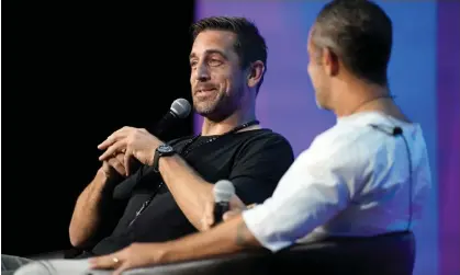  ?? ?? Aaron Rodgers appeared at the conference in Denver on Wednesday. Photograph: David Zalubowski/AP