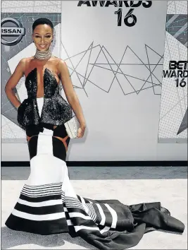  ?? PHOTO: JASON LAVERIS/FILMMAGIC ?? Nandi Mngoma was an absolute vision on the red carpet at the BET Awards in Los Angeles, US, in June.