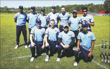  ??  ?? Mitch O’connor is front row left with cap and beard; Patto is the fresh face kneeling beside him! PHOTO: SUPPLIED