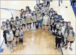  ?? Jeremy Stewart ?? The Rockmart High School wrestling team poses for a group photo after winning the Class AA state duals championsh­ip at Jeff Davis High School on Saturday, Jan. 21.