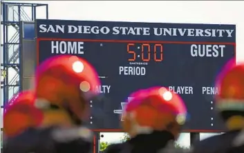  ?? Nelvin C. Cepeda San Diego Union-Tribune ?? THREE FORMER San Diego State University football players are named in a civil suit filed last year by a woman, 18, who says she was raped in 2021. A trial is set for October, according to one defendant’s attorney.