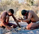  ??  ?? Hazda people pictured in a kneeling position