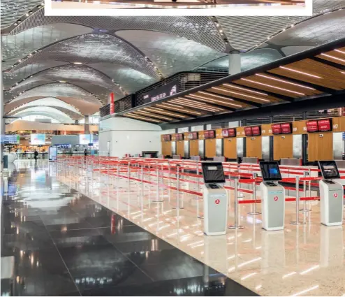  ??  ?? 2- İstanbul Havalimanı'nda yolcuların bekleme süresini azaltmak için 500’ü aşkın standart check-in ve self check-in noktası bulunuyor.
Istanbul Airport has more than 500 standard and self check-in counters to decrease the waiting time for passengers.
2