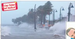  ??  ?? „Irma“donnert gegen die Küste von Puerto Rico; Claudia E. und ihr Erwin (r.)