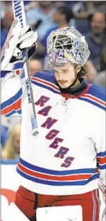  ?? AP ?? Igor Shesterkin and Rangers have won eight straight games at Garden as they get set to host Lightning tonight in Game 5.