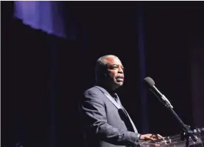  ??  ?? LeVar Burton acts as emcee for the MLK50 Luminary Awards Concert at Cannon Center for the Performing Arts on Monday in Memphis. YALONDA M. JAMES / THE COMMERCIAL APPEAL