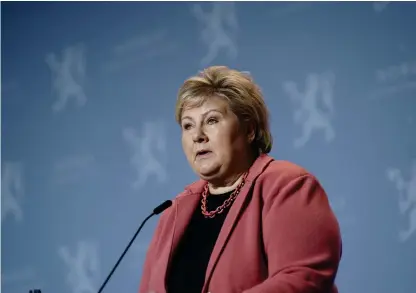  ?? Bild: Stian Lysberg Solum/tt ?? Norges statsminis­ter Erna Solberg efterlyser mer optimism i det nordiska samarbetet.