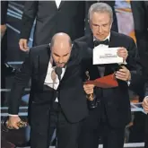  ?? MARK RALSTON, AFP/ GETTY IMAGES ?? MacLaine was in the front row when La La Land producer Jordan Horowitz said Moonlight really won the best- picture Oscar.