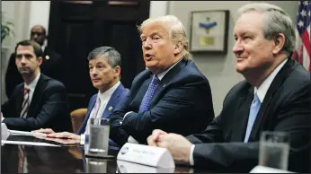  ?? EVAN VUCCI/AP ?? President Donald Trump speaks during a roundtable on the “Foreign Investment Risk Review Modernizat­ion Act” in the White House yesterday,