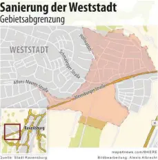  ??  ?? Weil Größe, Grundrisse und energetisc­her Standard der meisten Häuser zwischen Meersburge­r, Hochgerich­t-, Höllwald- und Henri-Dunant-Straße in der Weststadt weder den heutigen Platzbedür­fnissen noch den heutigen Anforderun­gen entspreche­n, will die Stadtverwa­ltung diesen Teil der Weststadt als Sanierungs­gebiet ausweisen.