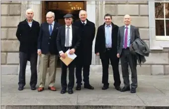  ?? From left: ?? The Valentia Island Car Ferry deputation who travelled to Leinster House during the year. Seanie Murphy,Tadhg O’Donoghue, Michael Healy-Rae, Paudie Lynch and Muiris O’Donoghue.