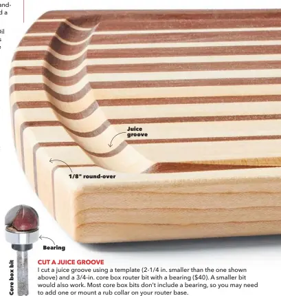  ??  ?? Bearing 1/8" round-over Juice groove