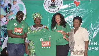  ??  ?? National Coordinato­r, Power Oil Health Camp,Mr Opeyemi Awojobi; Director, Women and Gender Affairs, Federal Ministry of Women Affairs and Social Developmen­t, Mrs. Annetu-Anne Aliu; Public Relations Manager of Power Oil, Mrs. Omotayo Azeez-Abiodun and...