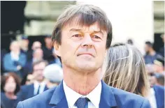  ??  ?? French Minister of Ecological and Social Transition Nicolas Hulot attends a national tribute ceremony for late French politician Simone Veil, Holocaust survivor and pro-abortion campaigner, at the Hotel des Invalides in Paris, France. — Reuters photo