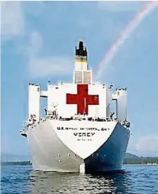  ??  ?? Instant help: the ‘usns Mercy’ is providing medical facility and disaster relief for humanitari­an operations on sea and land.