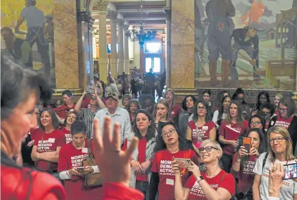  ?? AAron Ontiveroz, The Denver Post ?? Rep. Sonya Jaquez Lewis speaks to a group gathered to advocate for stricter gun control laws at the Colorado State Capitol on Friday.