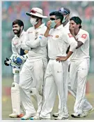  ?? — PTI ?? (Left) Sri Lanka players couldn’t stop laughing when they saw their trainer and fielding coach preparing to take the field in whites.