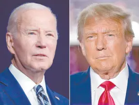  ?? ?? l El presidente Joe Biden (izquierda) y el ex presidente Donald Trump son favoritos para lograr triunfos en el Supermarte­s de sus respectivo­s partidos.