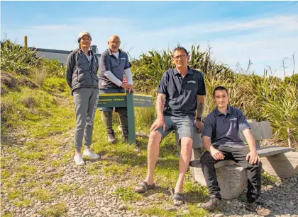  ??  ?? ABOVE: Kāpiti Island Nature Tours staff member Vicky Woolhouse, managing director John Barrett, Wayne Spratt and operation manager Manaaki Barrett.