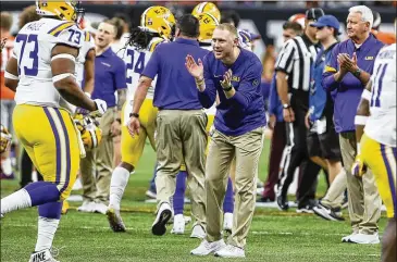  ?? CAL SPORT MEDIA VIA AP IMAGES ?? Former LSU passing game coordinato­r Joe Brady won the Broyles Award given annually to the top assistant coach in college football after helping the Tigers to a 15-0 season and a national championsh­ip.