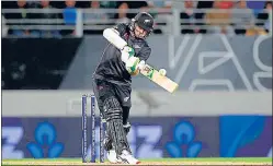  ?? ?? New Zealand's Tom Latham plays a shot during the first One-Day Internatio­nal against India in Auckland. The hosts won by seven wickets.