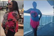  ?? BY LAKIIA ROPER PHOTOS CONTRIBUTE­D ?? In the photo on the left, taken in February 2017, LaKiia Roper weighed 282 pounds. In the photo on the right, taken in July, she weighed 179 pounds.